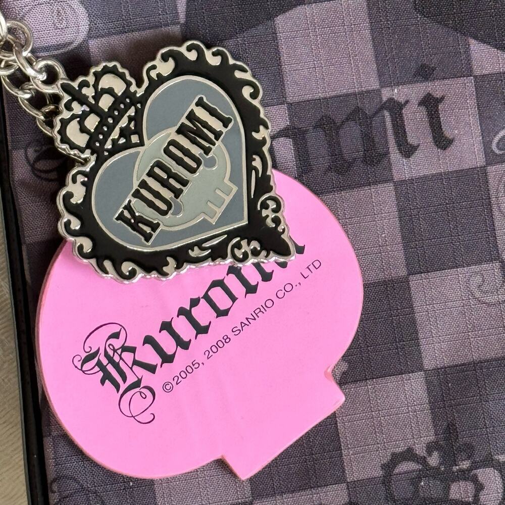 2008 Sanrio Kuromi Checker Clutch Purse Bag Detachable Strap Rare LEGENDARY - Picture 6 of 16